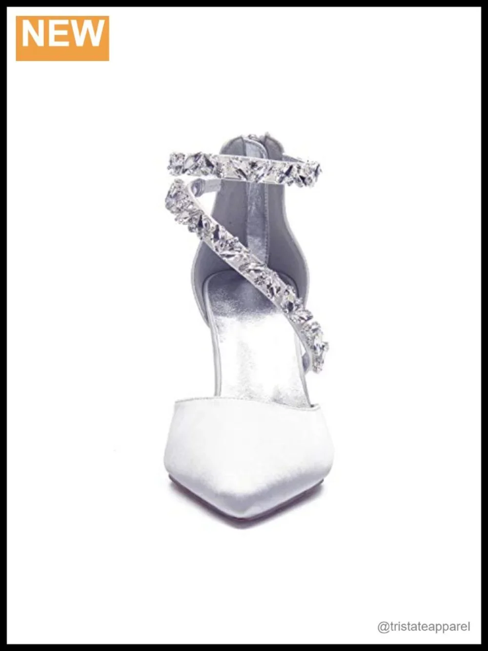 Women's Pointed Toe High Heel Sandals Ankle Strap Satin Wedding Bridal Shoes